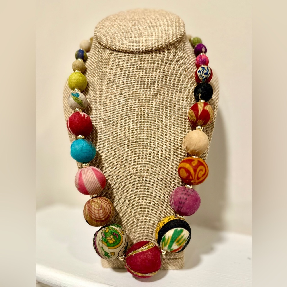 Kantha Graduated Bead Statement Necklace